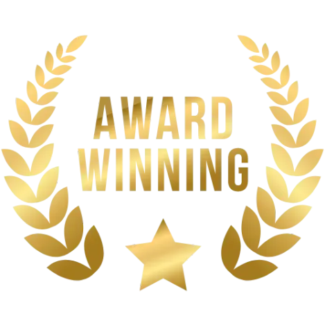 Gold laurel wreath award-winning trust badge for top electrician Upper Hutt services.